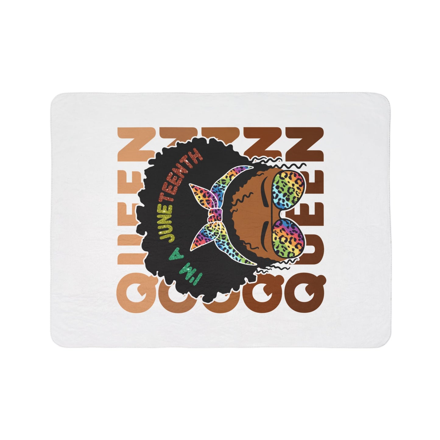 Juneteenth Queen Sherpa Blanket — "I'm a Juneteenth Queen" Fleece Throw