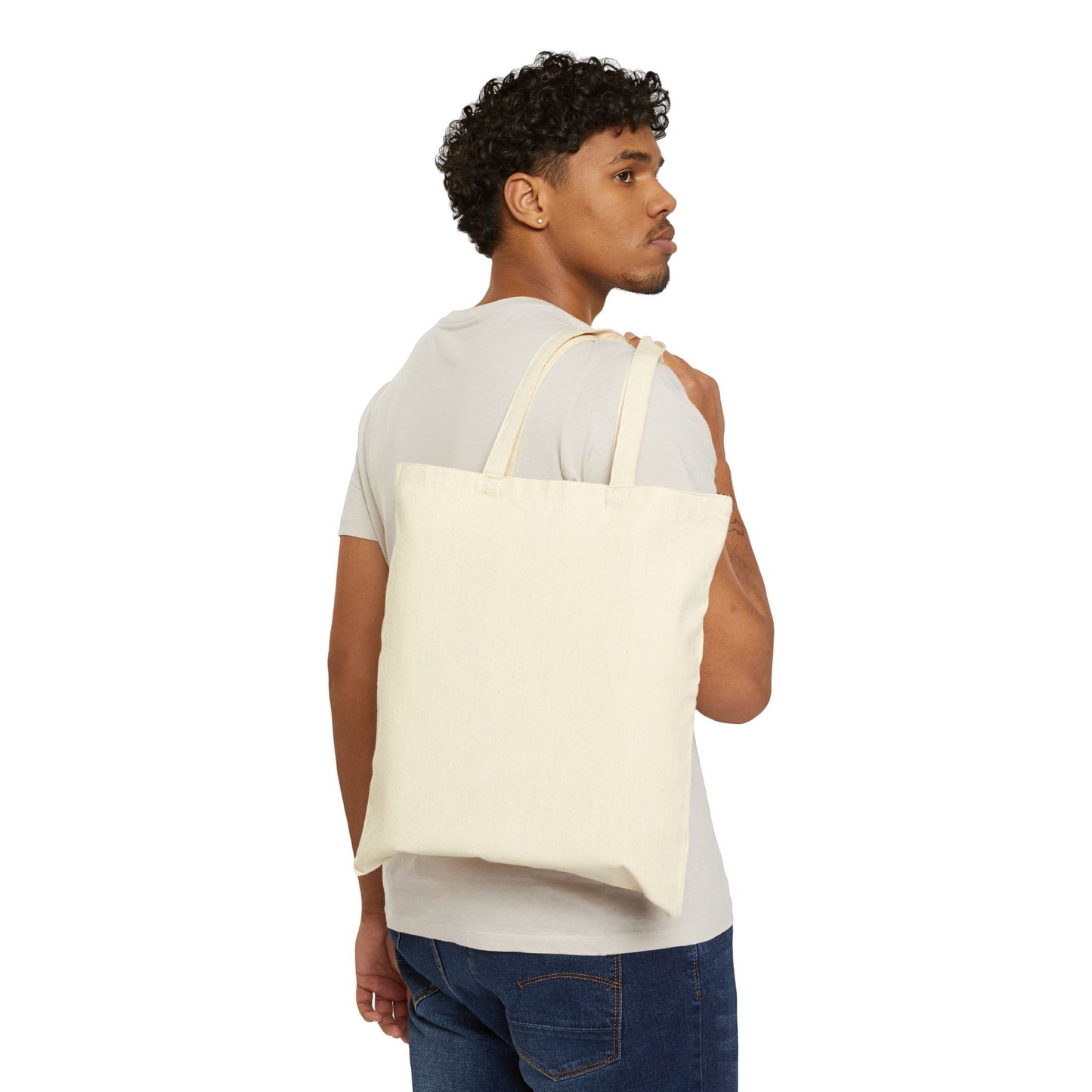 Inspirational Cotton Canvas Tote Bag - "You Only Fail When You Stop Trying"