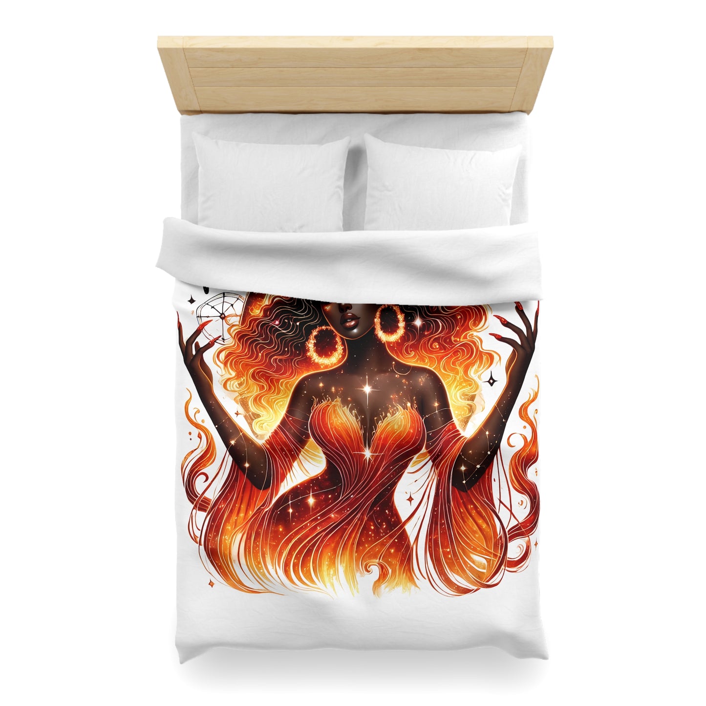 Aries Fire Goddess Duvet Cover — Zodiac Astrology Bedding