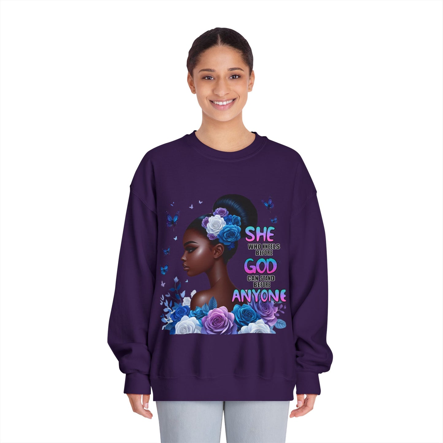 Inspirational Black Woman Portrait Sweatshirt — "She Was Given So Much Grace..."