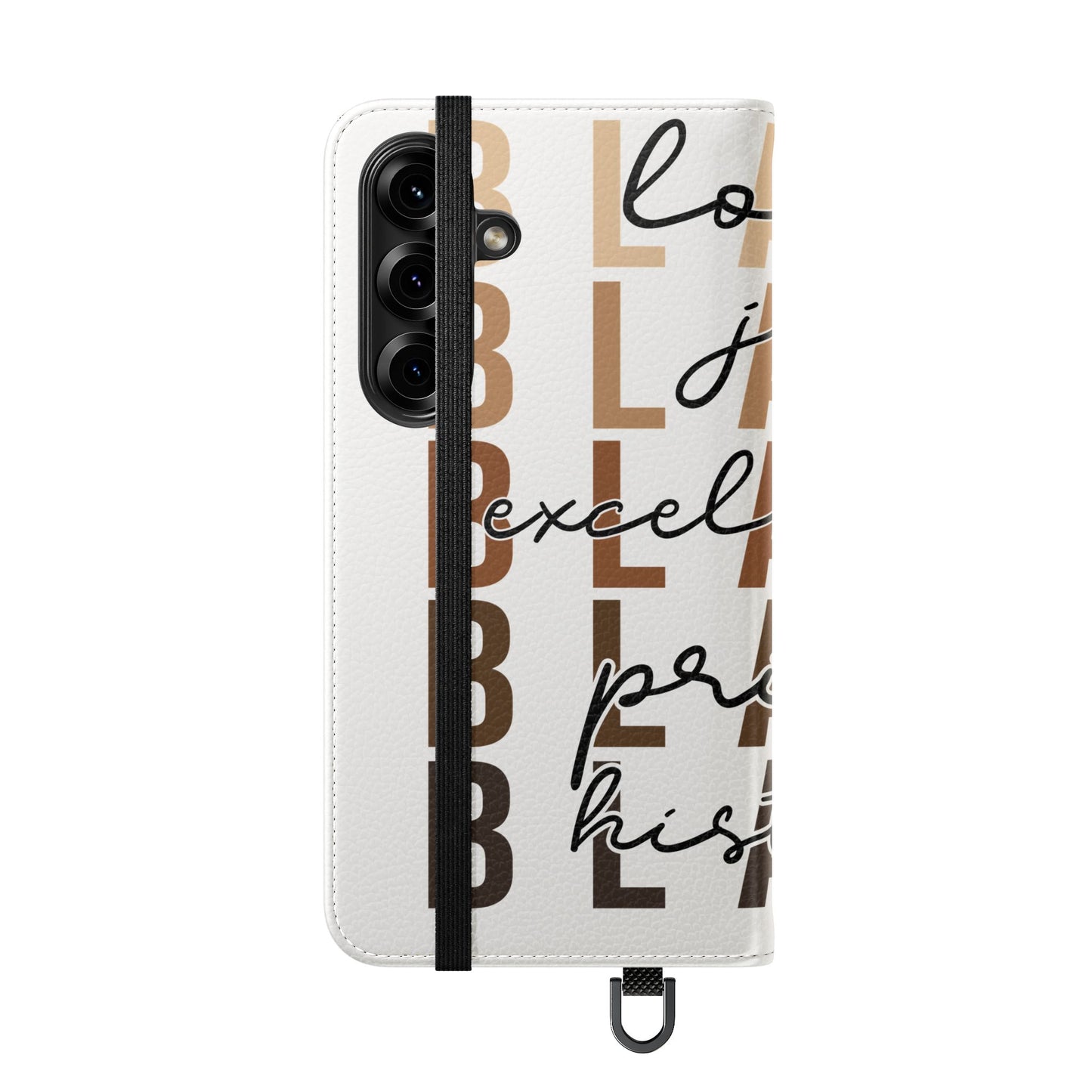 Flip Phone Case — "Black" Typography with Love, Joy, Pride & History