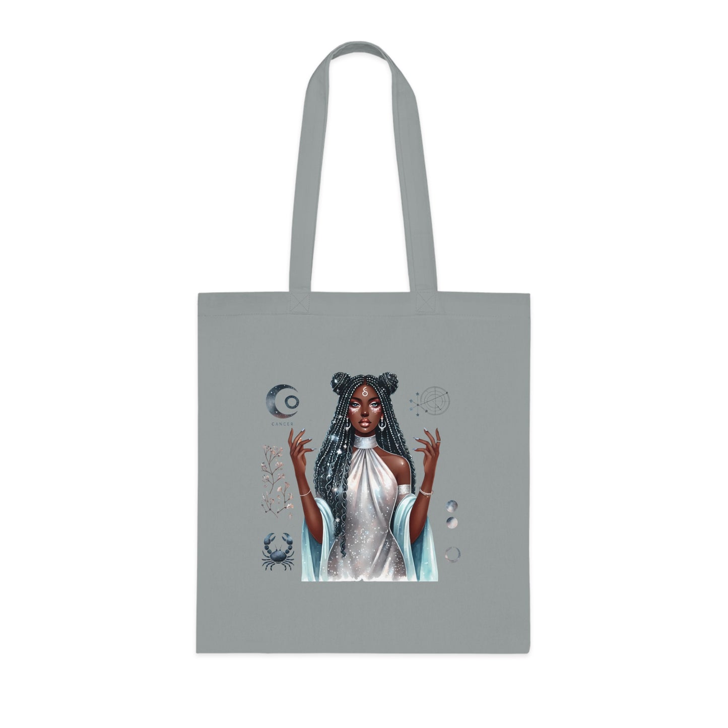 Mystic Goddess Tote Bag — Moon Phases & Celestial Witch Art Cotton Tote