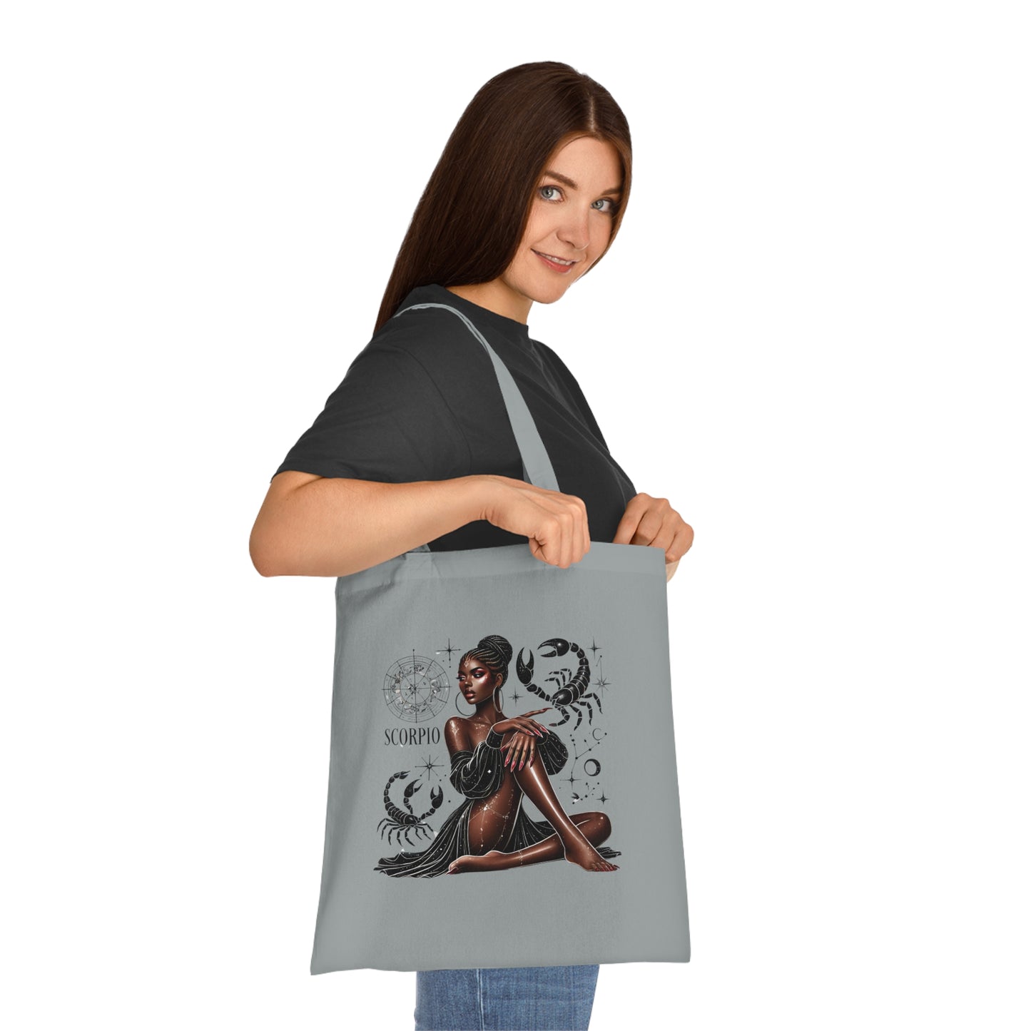 Scorpio Zodiac Tote Bag – Black Woman Astrology Cotton Shopper ("Scorpio")