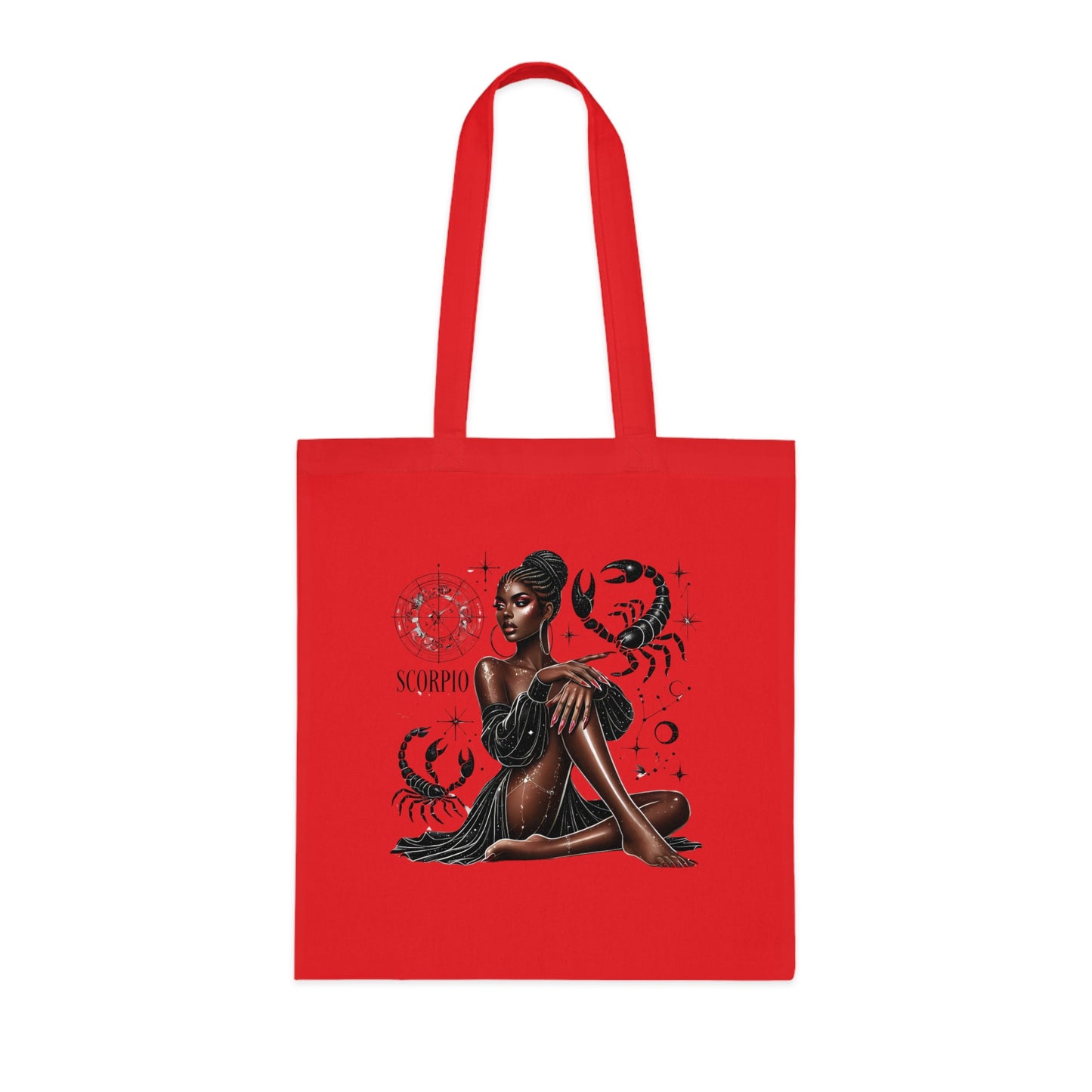 Scorpio Zodiac Tote Bag – Black Woman Astrology Cotton Shopper ("Scorpio")