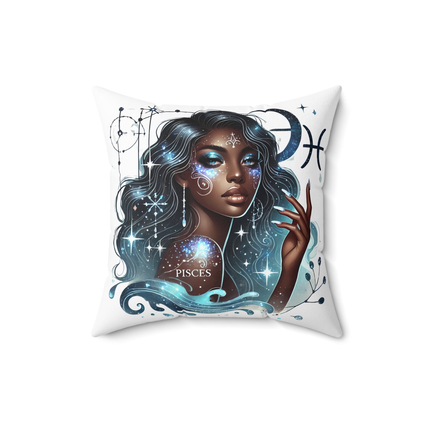 Pisces Zodiac Pillow - Mystical Astrological Decorative Throw Cushion