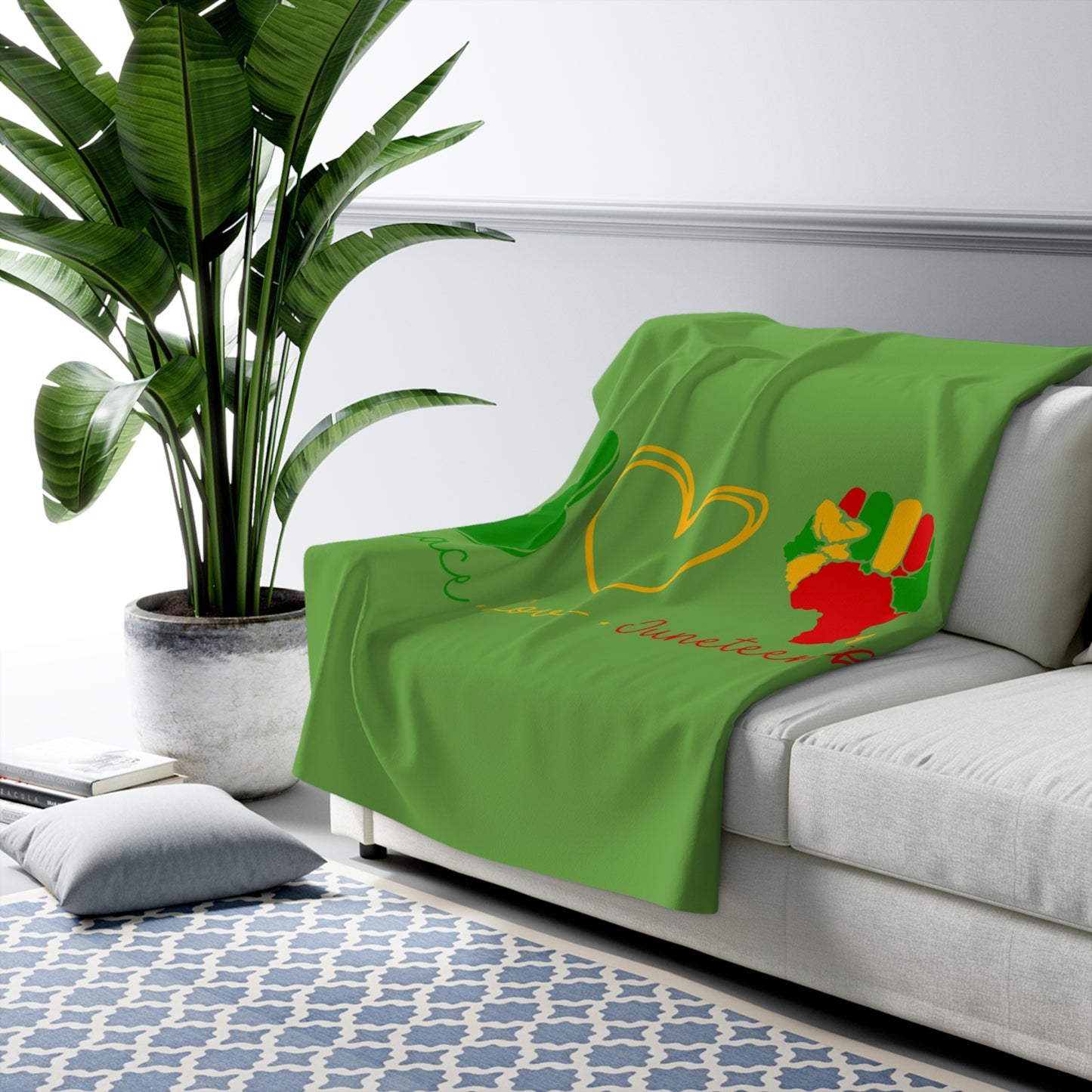 Peace Love Juneteenth Sherpa Fleece Blanket