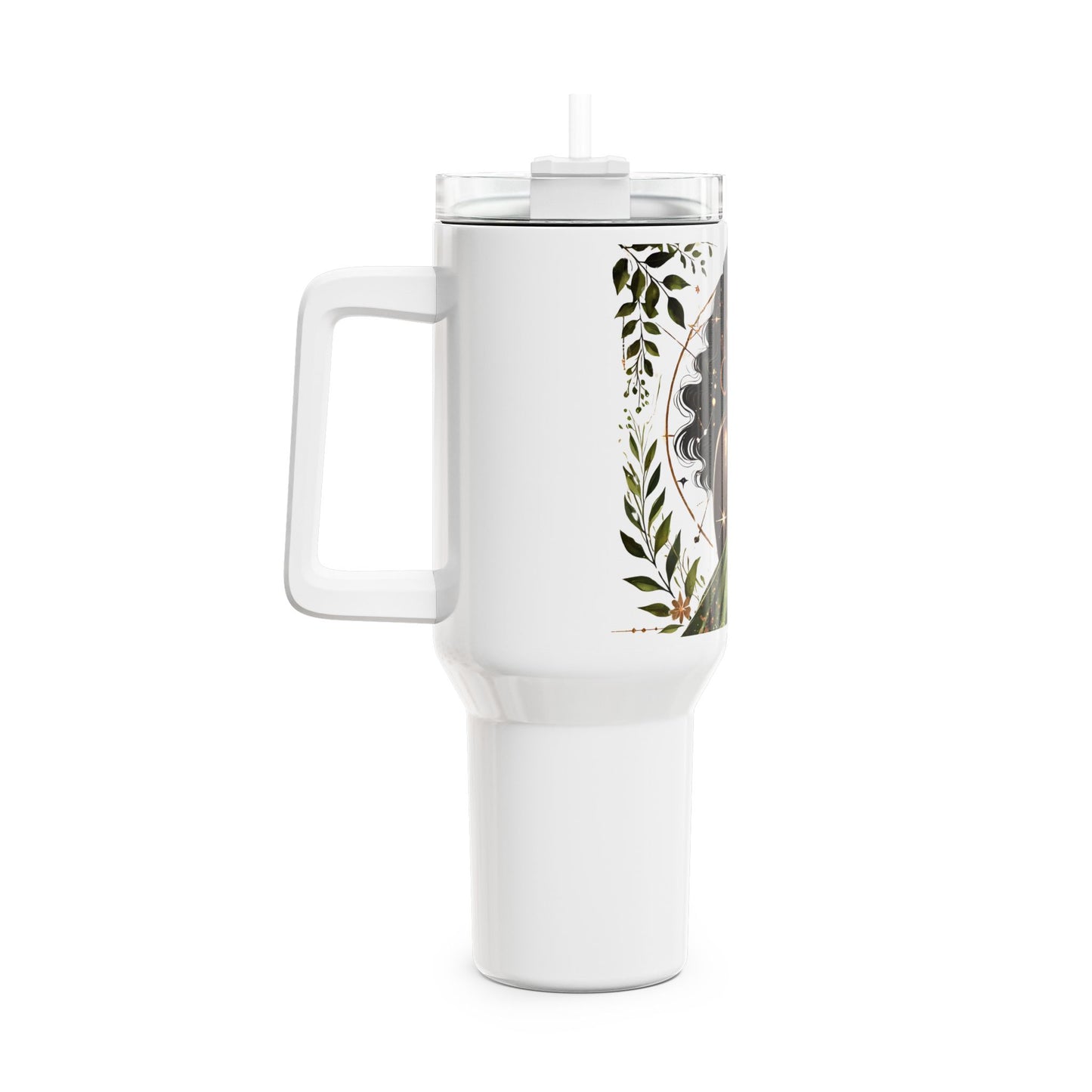 40oz Zodiac Taurus Tumbler — Afrocentric Goddess Illustration Travel Mug