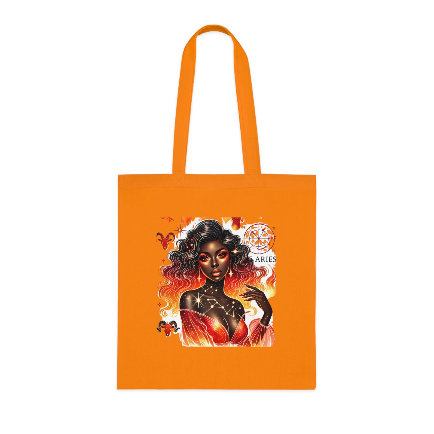 Aries Zodiac Tote Bag — Fiery Goddess Astrology Cotton Tote