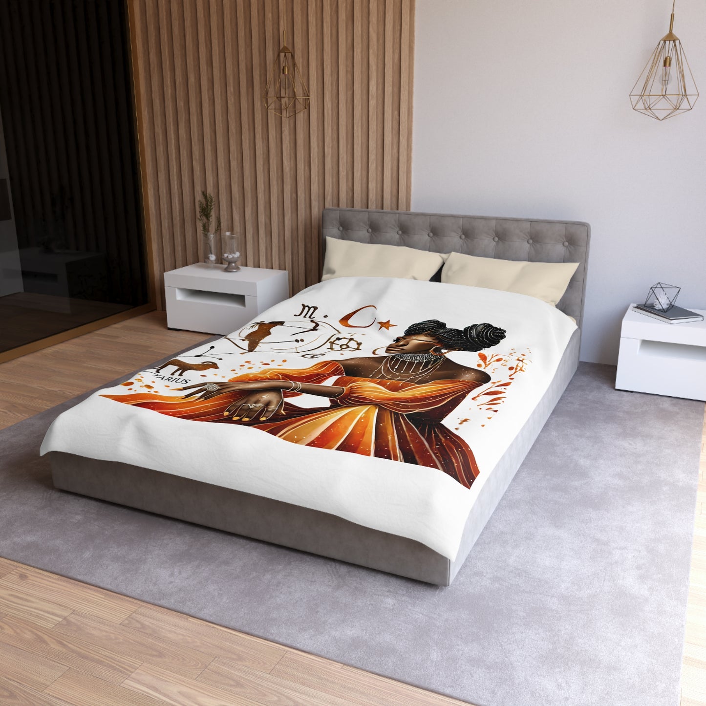 Sagittarius Zodiac Duvet Cover — African Goddess Astrology Bedding