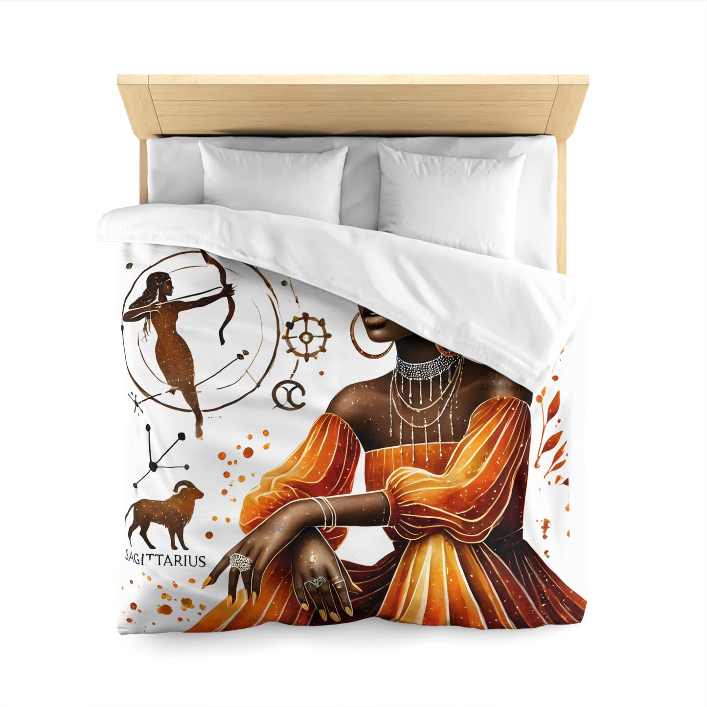 Sagittarius Zodiac Duvet Cover — African Goddess Astrology Bedding