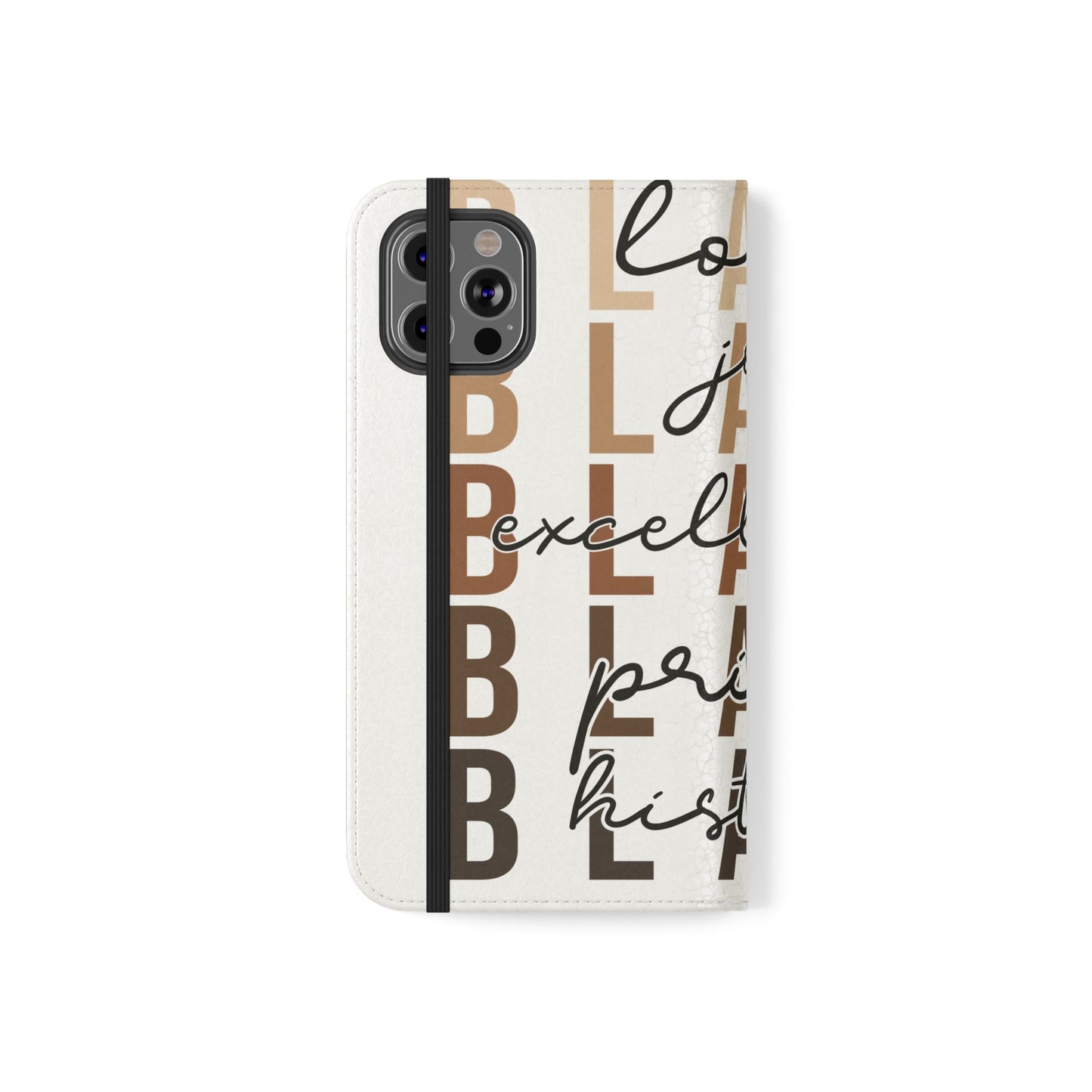 Flip Phone Case — "Black" Typography with Love, Joy, Pride & History