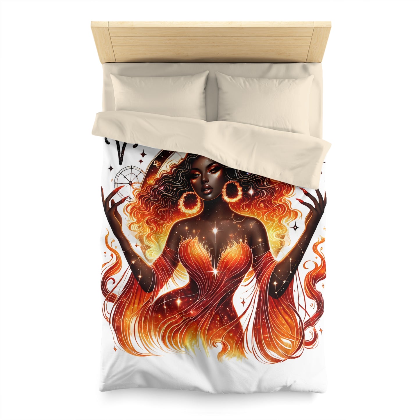 Aries Fire Goddess Duvet Cover — Zodiac Astrology Bedding