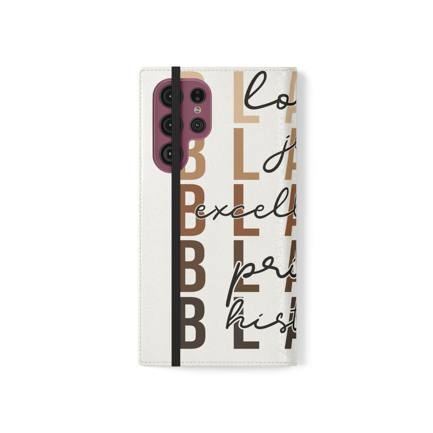 Flip Phone Case — "Black" Typography with Love, Joy, Pride & History